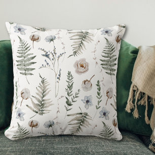 Blume und Fern Blätter Forest Floral Botanical Kissen