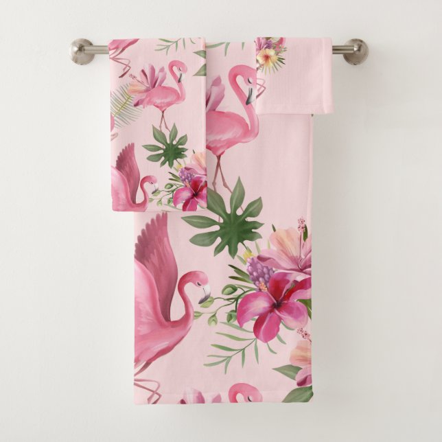 Blume und Flamingo Badhandtuch Set (Insitu)