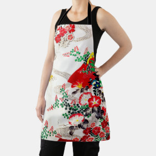 Blume und fließendes Wasser, japanisches Design Schürze
