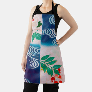 Blume und fließendes Wasser, japanisches Design Schürze