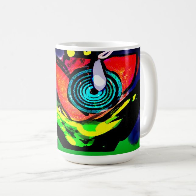 Blume und Frosch im Frühjahr Kaffeetasse (VorderseiteRechts)