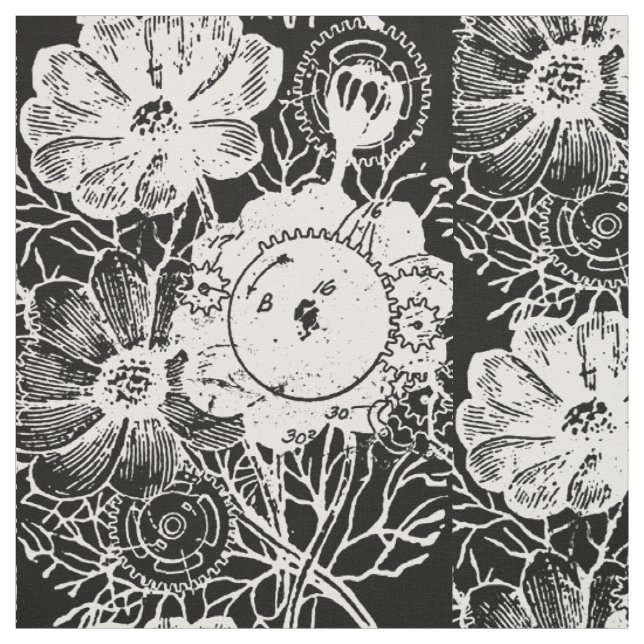 Blume und Geber weiß Stoff (Muster)