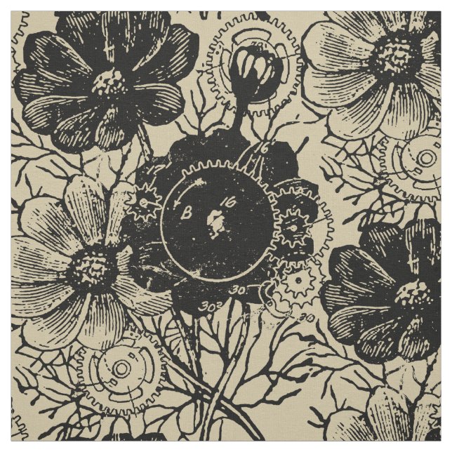 Blume und Geflügel Stoff (Muster)