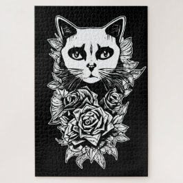 Blume und Gothic Cat