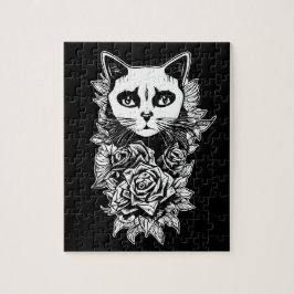 Blume und Gothic Cat