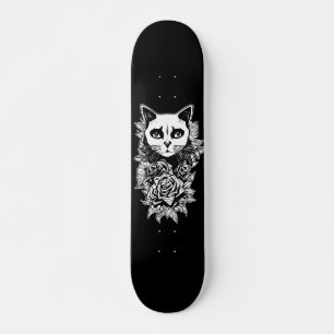 Blume und Gothic Cat Skateboard
