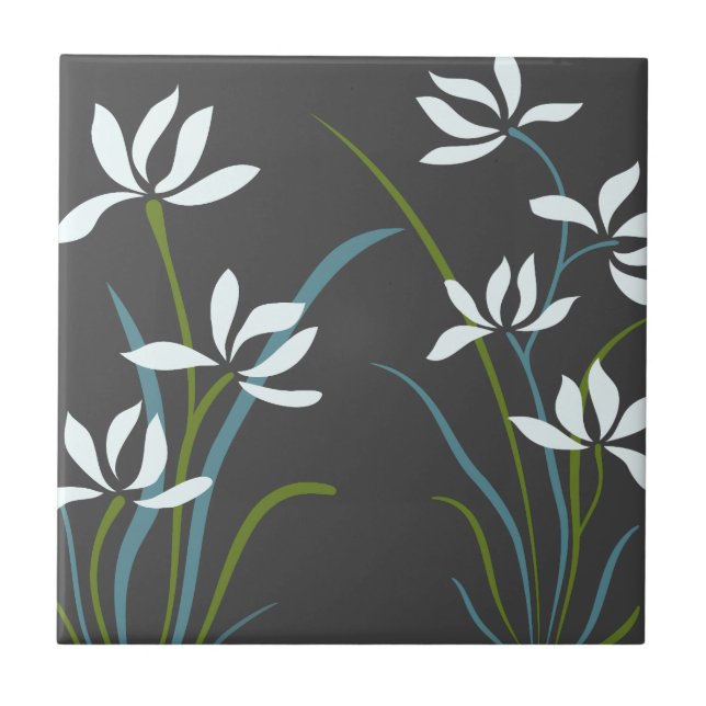 Blume und Gras Fliese (Vorderseite)