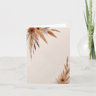 Blume und Gräser unbedruckt Einladung