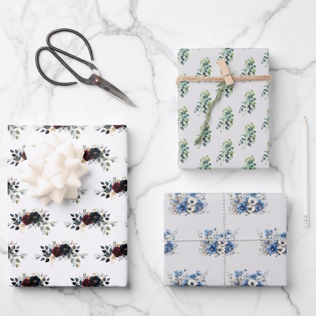 Blume und Grünanlagen Geschenkpapier Set (Vorderseite)