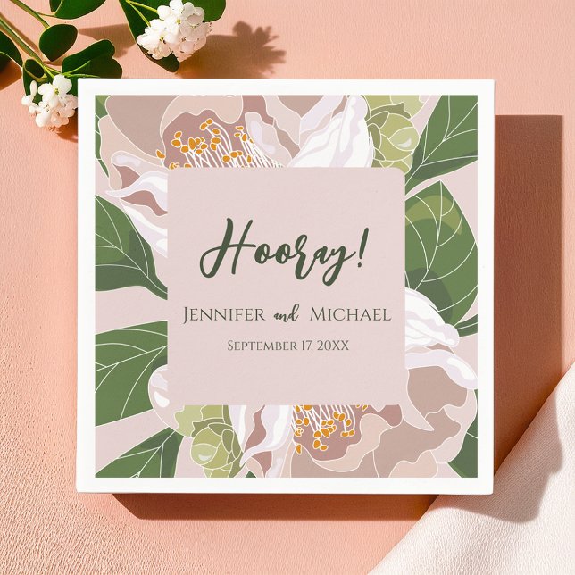 Blume und Grüne Ristorante La Lanchetta Serviette (Lush Flower and Greenery Elegant Wedding Napkins)