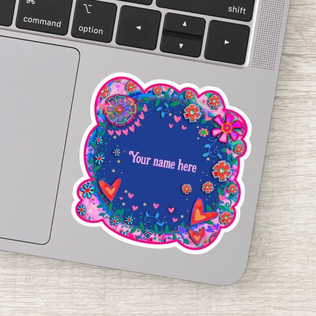 Blume und Hearts Blue Boho Inspirivity Sticker (Von Creator hochgeladen)
