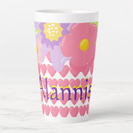 Blume und Herz Personalisiert Milchtasse