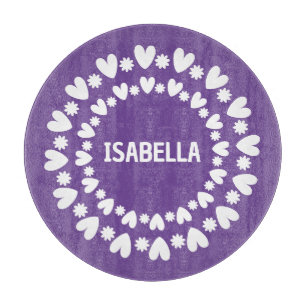 Blume und Herzname Schneidebrett