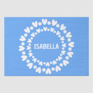 Blume und Herzname Seidenpapier