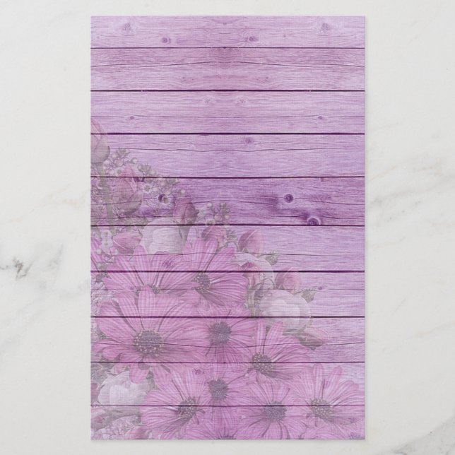 Blume und Holz Briefpapier (Vorderseite)