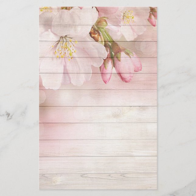 Blume und Holz Briefpapier (Vorderseite)