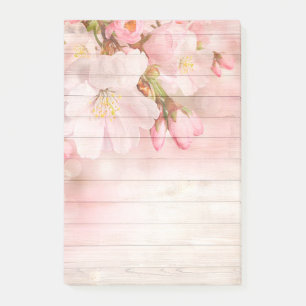Blume und Holzkörner Post-it Klebezettel
