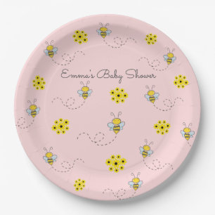 Blume und Hummeln Baby-Duschpapier-Teller Pappteller