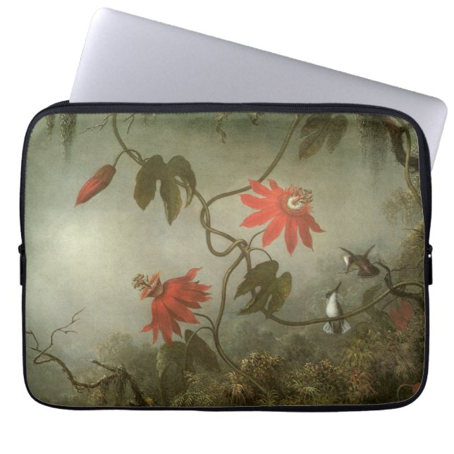 Blume und Hummingbirds von Martin J Heade Laptopschutzhülle (Vorderseite)