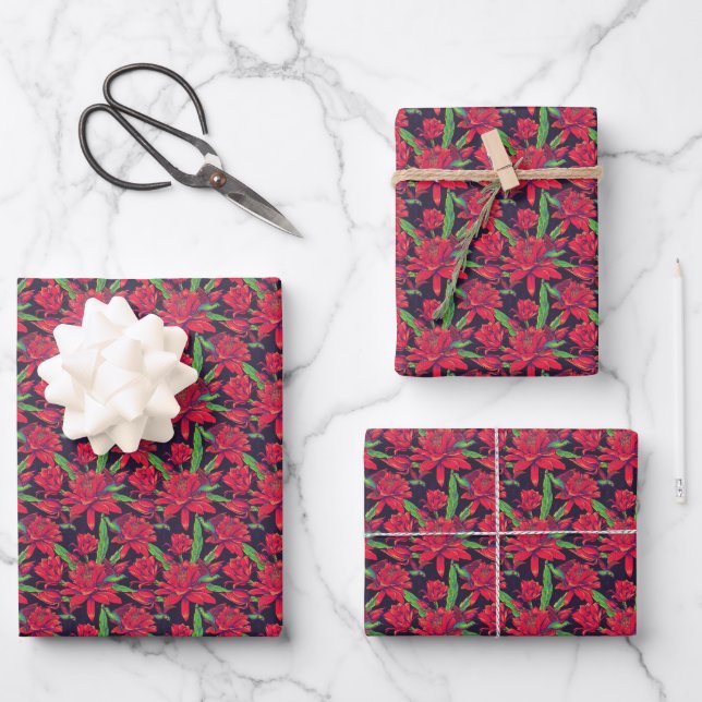 Blume und Hummingvögel Geschenkpapier Set (Vorderseite)