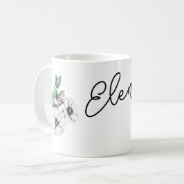 Blume und individuelle Name Kaffeetasse
