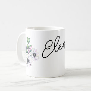 Blume und individuelle Name Kaffeetasse