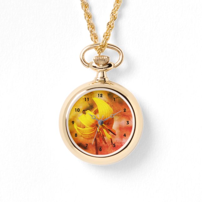 Blume und Insektenfreund Abstrakt Armbanduhr (Vorderseite)