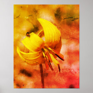 Blume und Insektenfreund Abstrakt Poster
