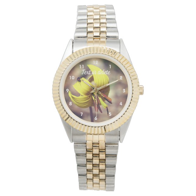 Blume und Insektenfreund Armbanduhr (Vorderseite)