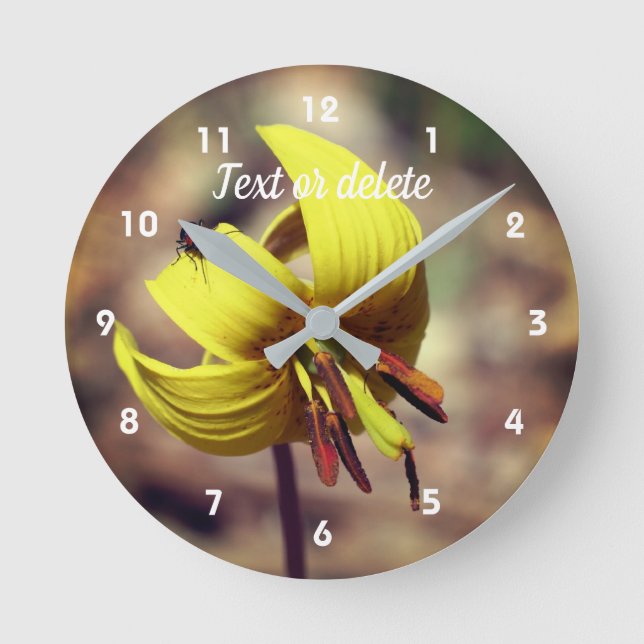 Blume und Insektenfreund Runde Wanduhr (Vorderseite)