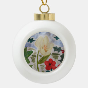 Blume und Keramik Kugel-Ornament