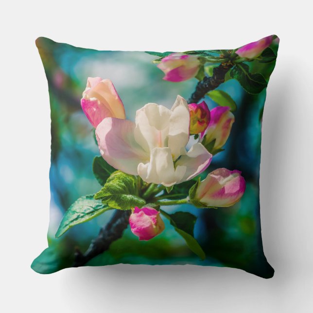 Blume und Knospen Kissen (Vorderseite)