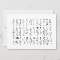 Blume und Kräuter-Tinte Zeichnend
