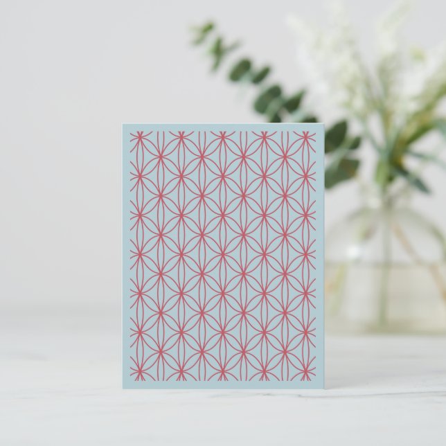 Blume und Kreise 1 Postkarte (Stehend Vorderseite)