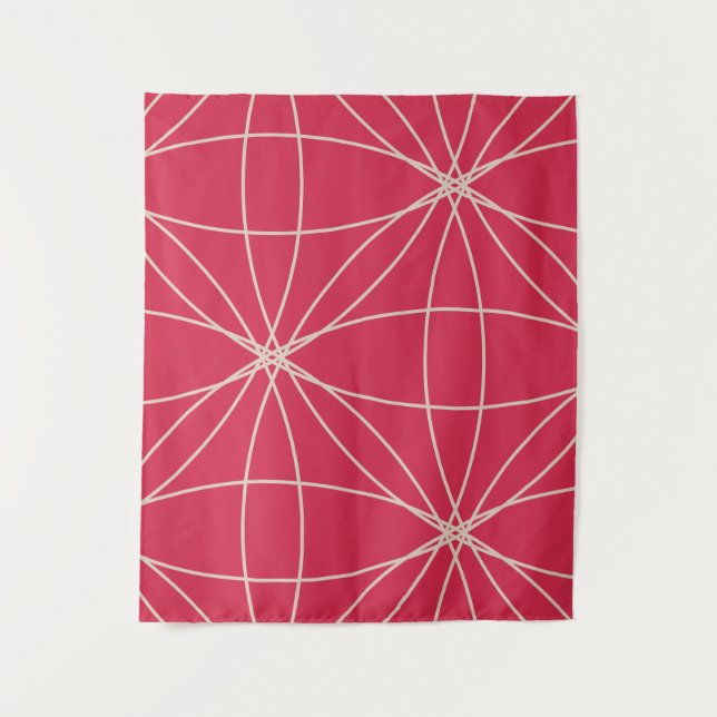 Blume und Kreise 2 (Version 2) Wandteppich (Vorderseite)