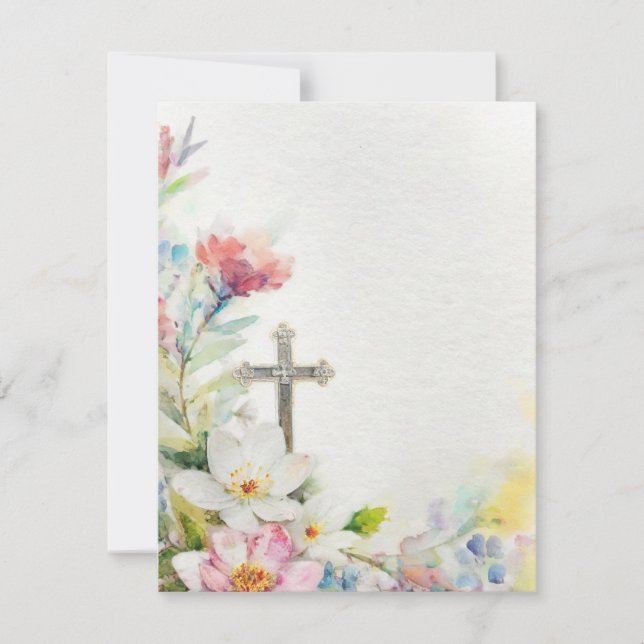 Blume und Kreuzleerpapiere Feiertagskarte (Vorderseite)