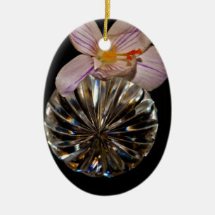 Blume und Kristalle Keramik Ornament
