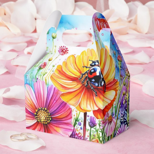 Blume und Ladybugs Geschenkschachtel (Hochzeit)