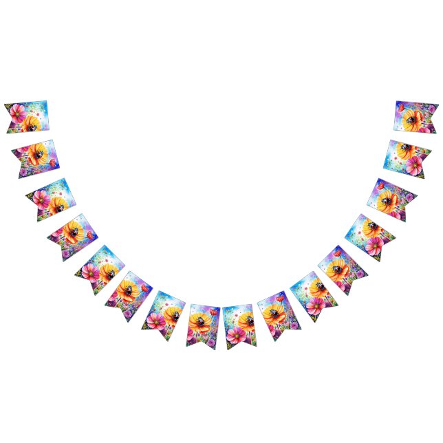 Blume und Ladybugs Wimpelkette (Alle)