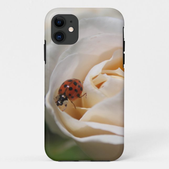 Blume und Ldybug Case-Mate iPhone Hülle (Rückseite)