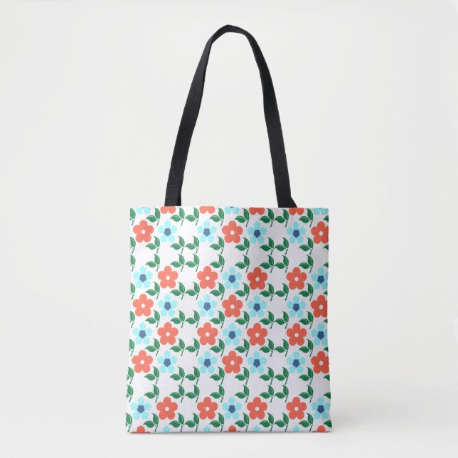 Blume und Leaf auf der ganzen Tasche (Vorderseite)