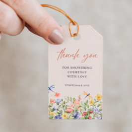 Blume und Libellen Danke, Brautparty Geschenkanhänger