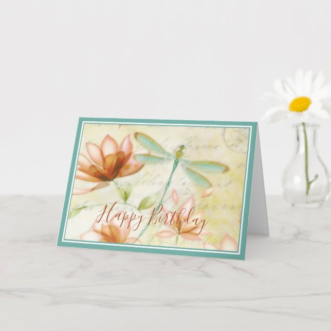 Blume und Libellen Karte (Kleine Pflanze)