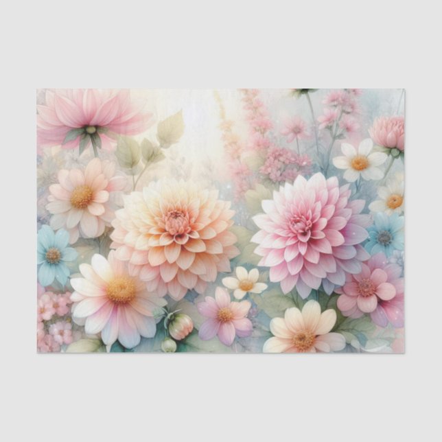 Blume und Meer und Muscheln am Strand Seidenpapier (Vorderseite)