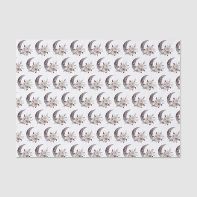 Blume und Moon Tissue Paper Seidenpapier (Vorderseite)