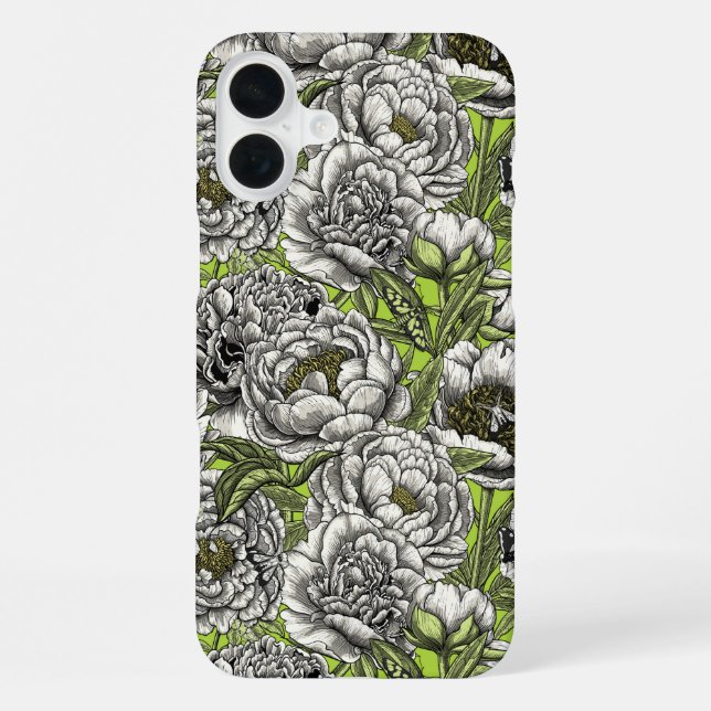 Blume und Motten iPhone 16 Plus Hülle (Rückseite)