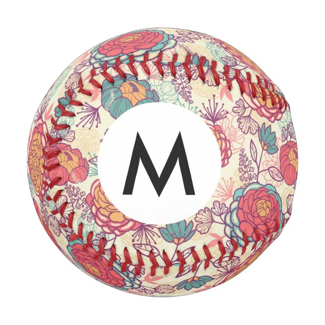 Blume und Muster der Blätter Baseball (Vorderseite Links)