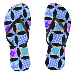 Blume und Muster Flip Flops