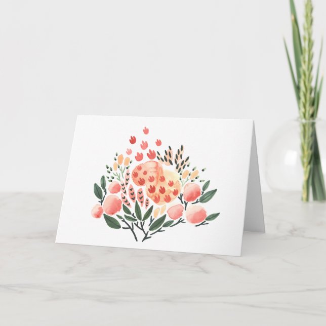 Blume und Muster Wasserfarbenkarte Karte (Vorderseite)