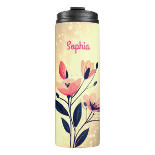 Blume und Name des Goldes Gradient Thermosbecher